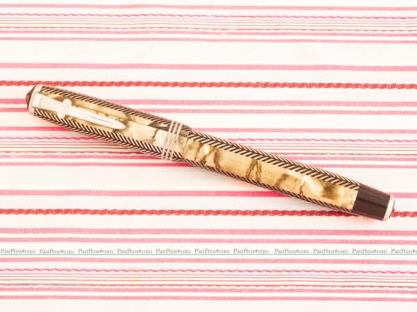 vintage parker royal challenger sword clip silver herringbone senior fountain pen pk273 serviced
