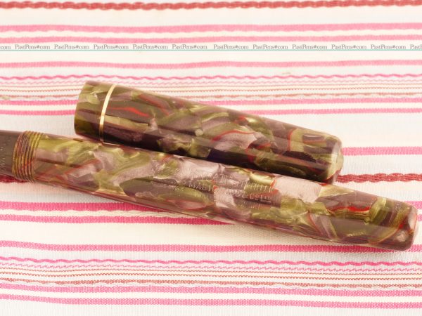 mabie todd swan italian marble self filler fountain pen mt095 red veined