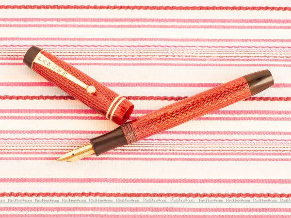 parker duofold red herringbone marble fountain pen pk275 model