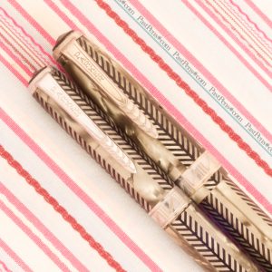 parker royal challenger silver herringbone fountain pen pencil set pk272