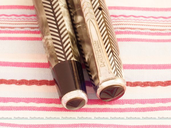 parker royal challenger silver herringbone fountain pen pencil set pk272 jewel