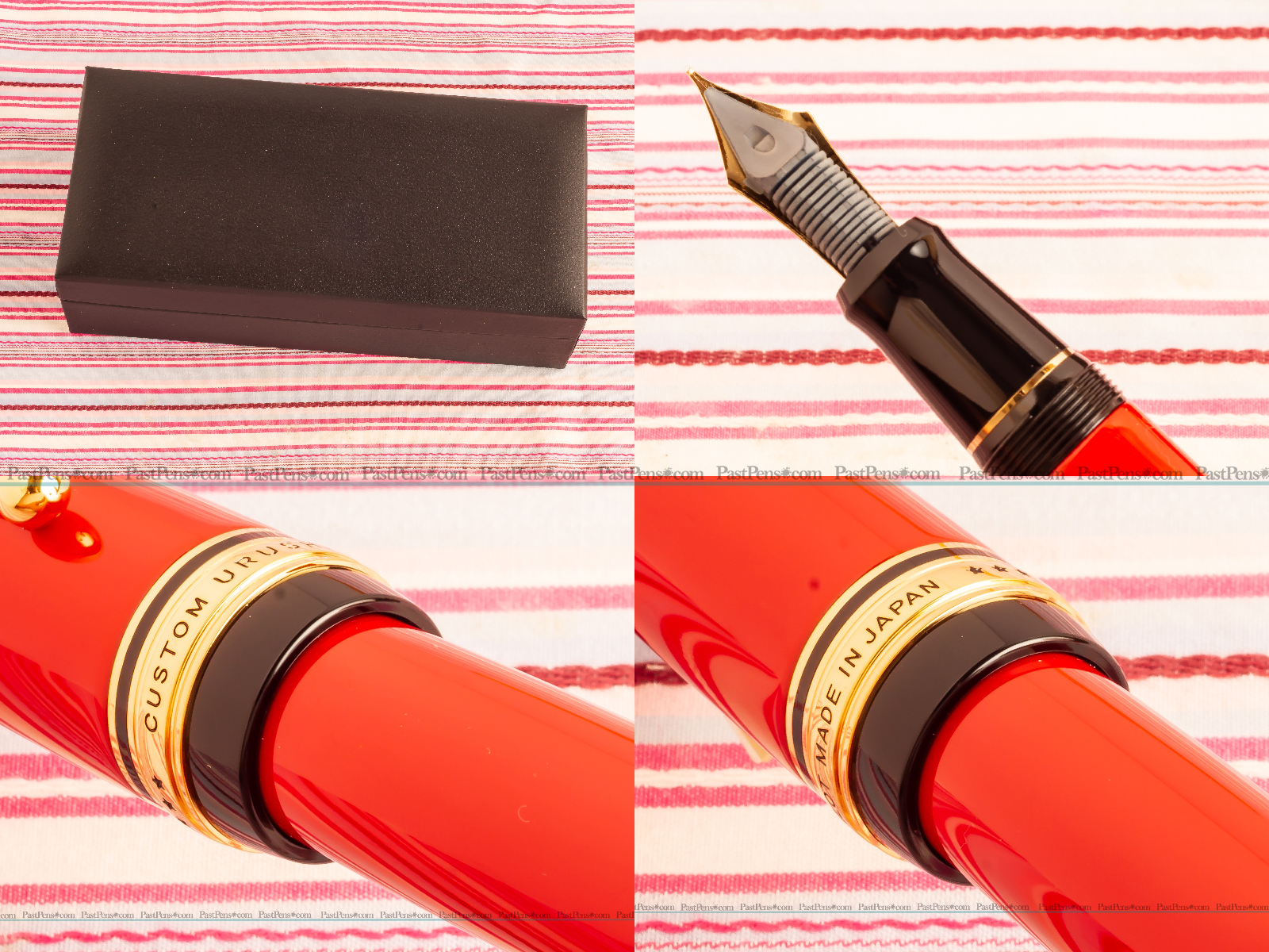 pilot custom urushi fountain pen vermillion jumbo pen