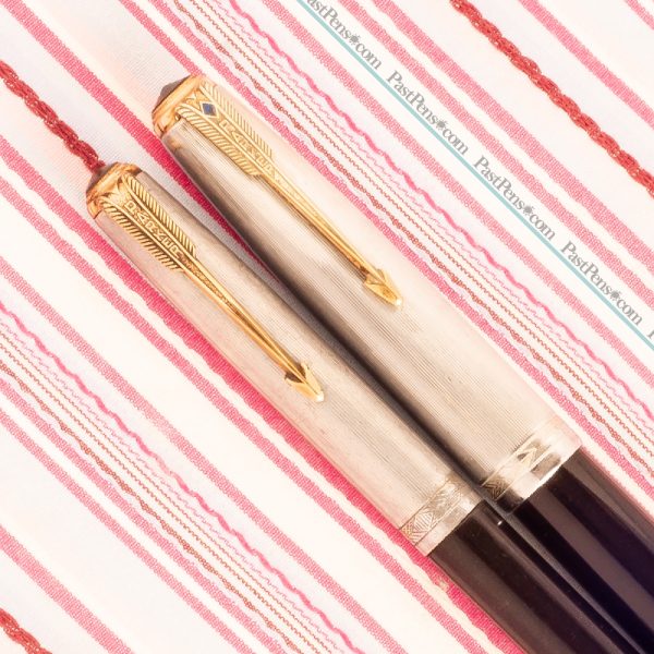 parker 51 sterling silver black blue diamond fountain pen pencil set pk277
