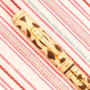 vintage waterman ideal 0552 gold filigree basket overlay fountain pen wm167