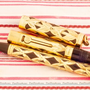 vintage waterman ideal gold filled overlay filigree basket fountain pen pencil set lady wm164 1