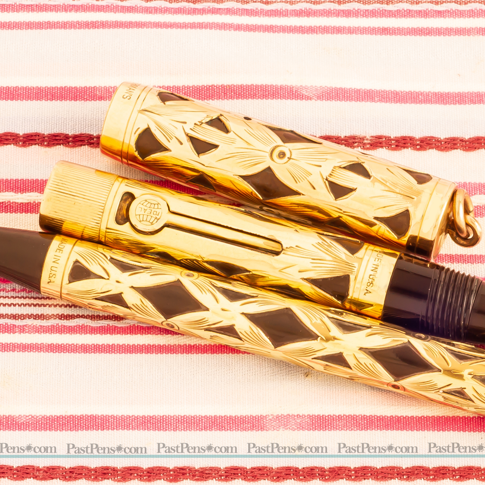 vintage waterman ideal gold filled overlay filigree basket fountain pen pencil set lady wm164 1