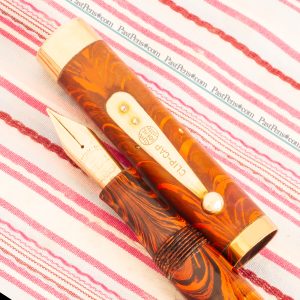 waterman 55 red ripple gold crown senior fountain pen wm170 vintage