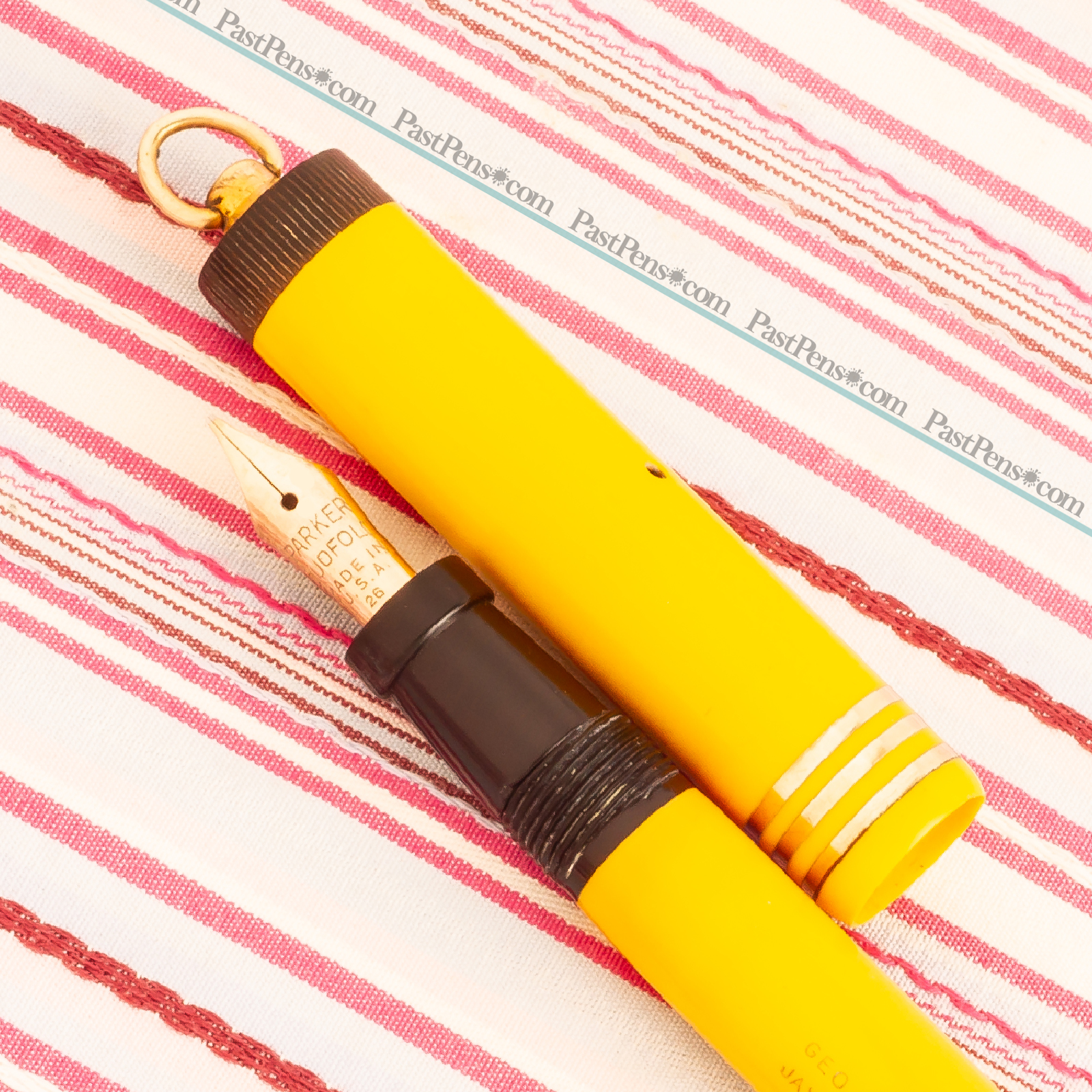 vintage parker duofold mandarin yellow deluxe lady lucky curve fountain pen pk287