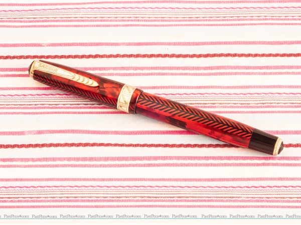 vintage parker royal challenger red jeweler senior fountain pen pk286 serviced
