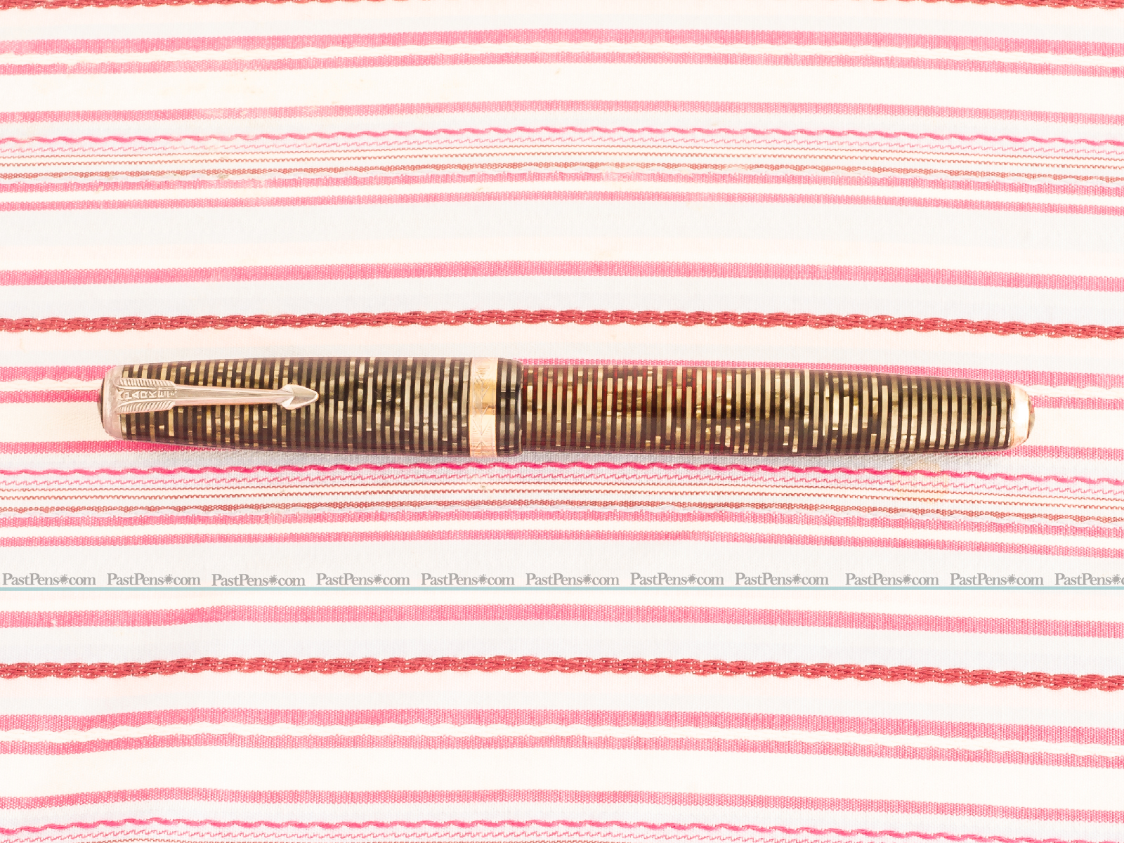 vintage parker vacumatic silver pearl striped double jewel star clip fountain pen pk289 collectibles