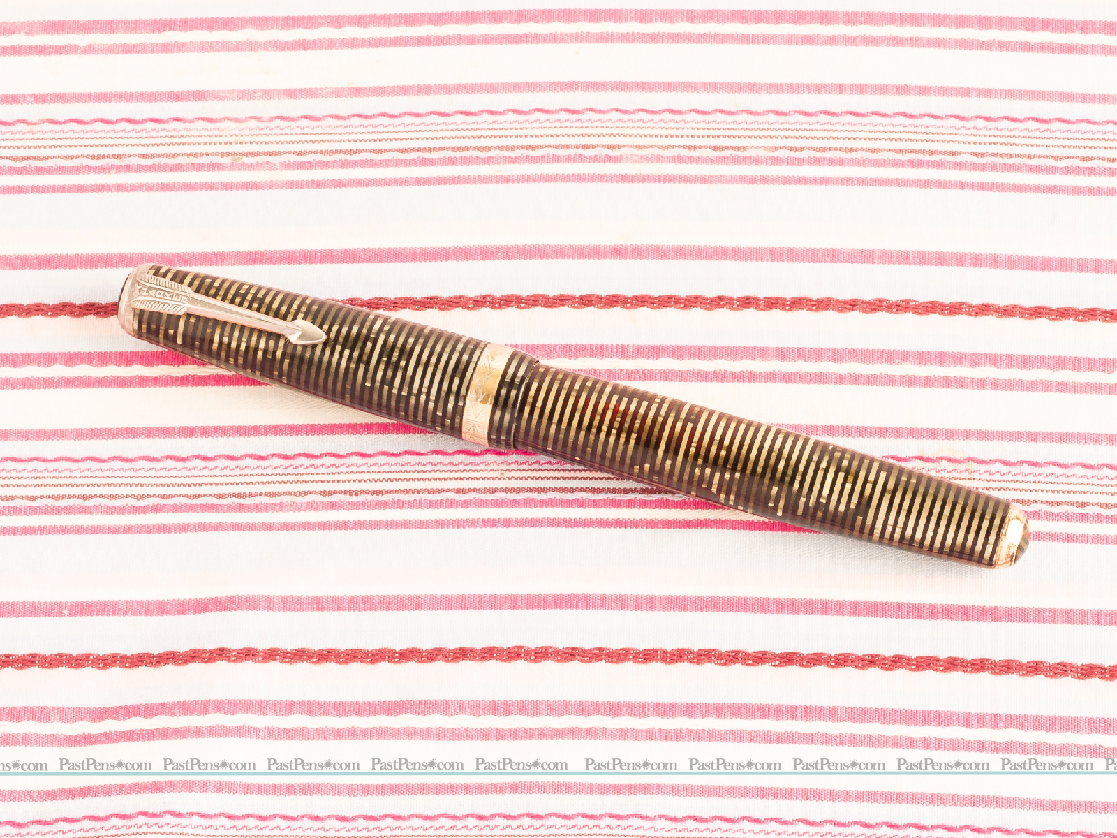 vintage parker vacumatic silver pearl striped double jewel star clip fountain pen pk289 serviced