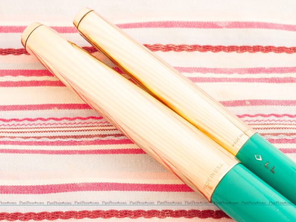 vintage parker 61 rainbow gold turquoise fountain pen pencil boxset new old stock pk251