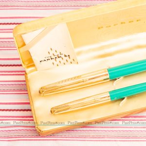 parker 61 rainbow gold turquoise fountain pen pencil boxset new old stock pk251