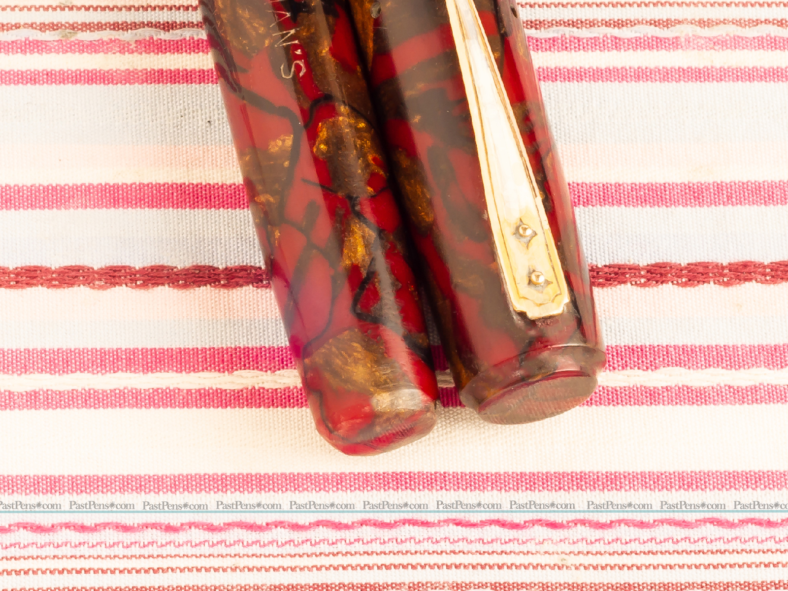 vintage waterman 92 ideal red gold marble fountain pen
