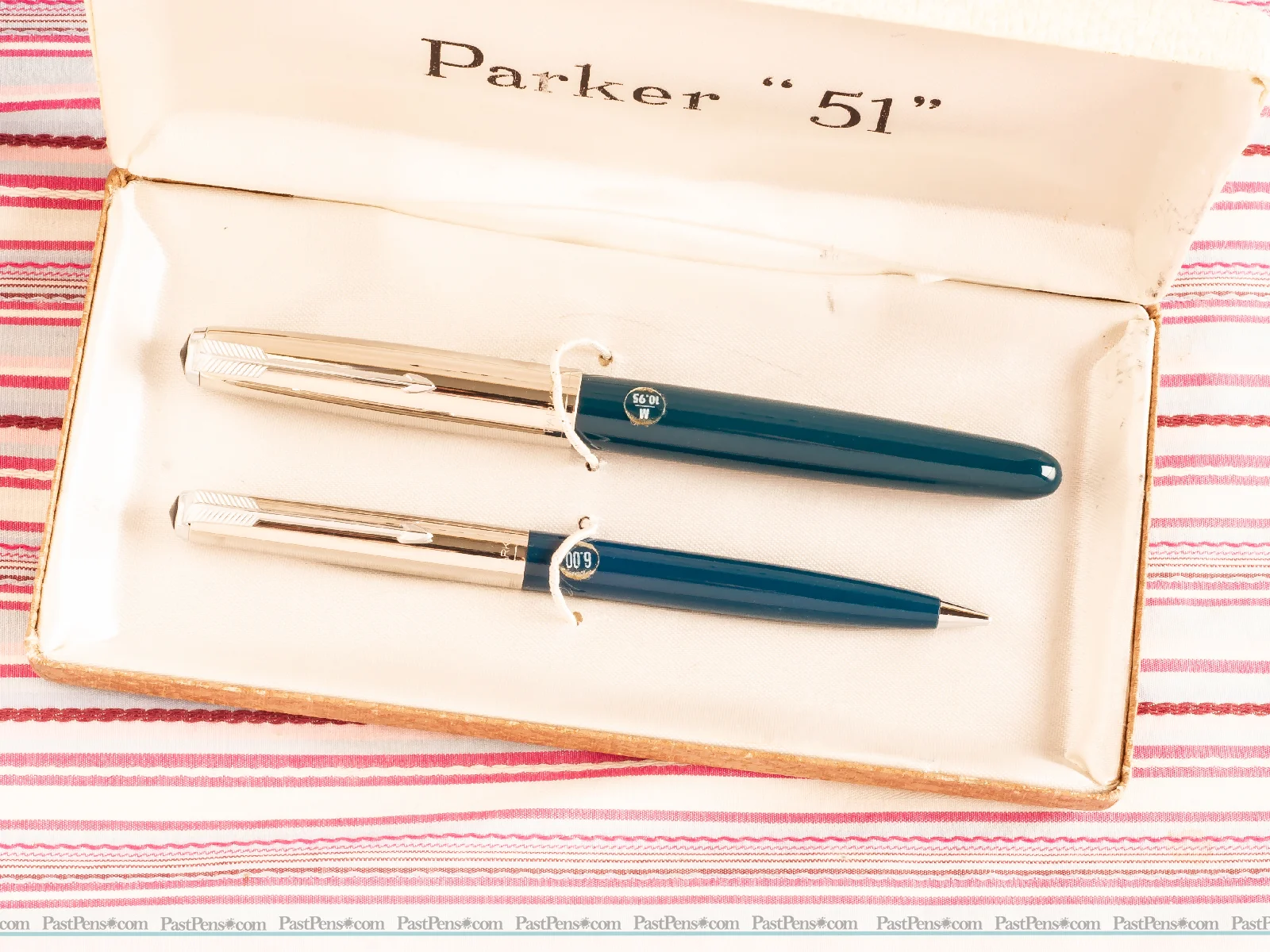 vintage parker 51 fountain pen pencil box set new matt chrome blue pk292
