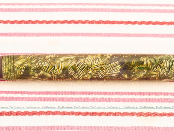vintage parker victory Mark I green pearl hatched marble fountain pen