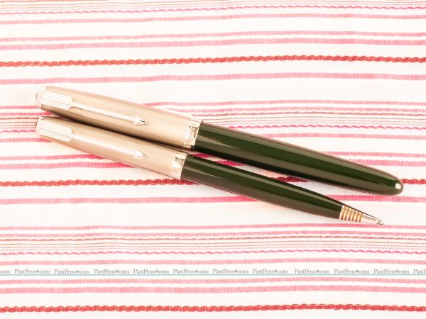 vintage parker 51 deluxe forest green fountain pen pencil box set new old stock pk301